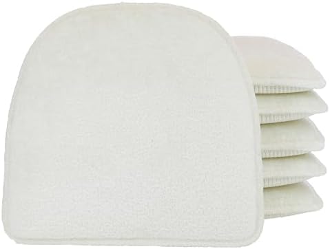 Klear Vu Raindrop The Gripper Non Slip Chair Cushions, Soft & Comfortable Seat Pad, Sitting Pillow for Kitchen, Dining or Office, 6 Count (Pack of 1), White