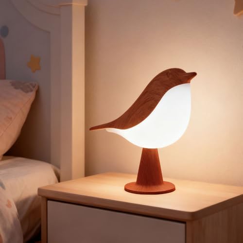 IFTHFOUR Bird Cordless Table Lamp, Small Cordless Bedside Lamp with 3 Color Temperature, Touch Sensor & Rechargeable Battery - Night Light for Kids, Bedroom, Bedside, Office, and Outdoor Use（Dark）