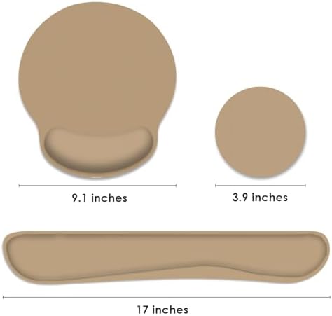Britimes Ergonomic Mouse Pad Set with Wrist Rest, Brown