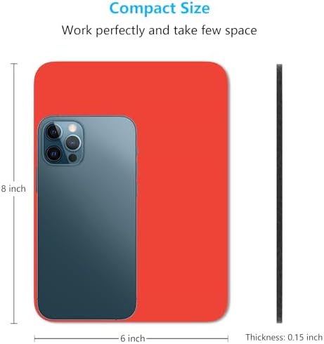 Dapesuom Small Mouse Pad, 6 x 8 Inch Thick Rubber Premium-Textured Non-Slip Portable & Washable Mini Mouse Mat for Women Men Wireless Laptops Keyboard Tray Gaming Work Computer Office Travel, Red
