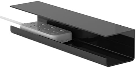Under Desk Cable Management, Cable Management Tray Clamp Mount Organizer Wire Tray for Home Office Standing Desk (Black)