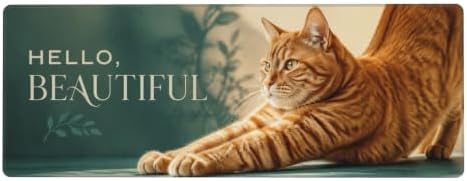 Orange Cat Gaming Mouse Pad Mouse Pads for Desk 11.8x31.5 in Teal