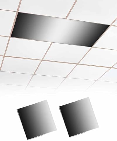 Black White Geometric Abstract Minimalist Stripes Magnetic Fluorescent Light Covers for Ceiling Lights 2 x 4 Feet,Office Classroom Kitchen Drop Ceiling Light Covers Lighting Filters Shade 2 Packs