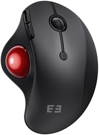 seenda Wireless Trackball Mouse, Ergonomic Bluetooth Mouse,Black&Red
