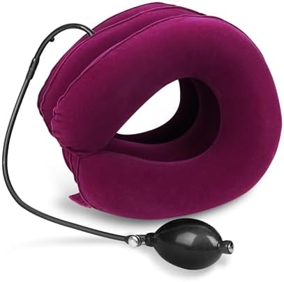 RUNZI Cervical Neck Traction Device Inflatable Neck Stretcher, Easy to Use for Chronic Neck and Shoulder Pain Relief Traction Spine Alignment, Neck Cervical Brace