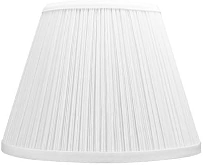 FenchelShades.com Lampshade 6" Top Diameter x 10" Bottom Diameter x 8" Slant Height 6x10x8" with Spider Attachment Diameter 0.4 Inch for Lamps with a Harp (Pleated White)