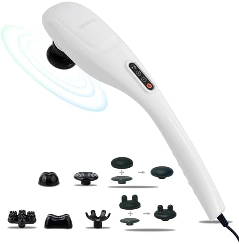 MEGAWISE Handheld Back Massager, Body Massager Adjustable Speed, Off-White