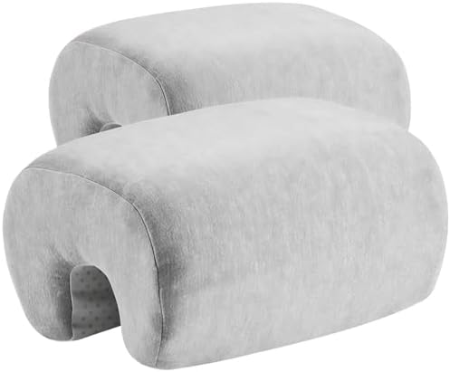 2 Pcs Office Chair Armrest Pads, Memory Foam Elbow Support, 7.9 x 5.7 x 3.9 in Ergonomic Design Arm Rest Heightening Pad, Non-Slip Bottom, Gray