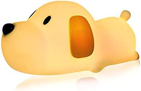 S NMT Silicone LED Papa Puppy Night Light Touch Sensor Switching Night Lamp, Transform Between Warm White 2700K and White 6500K, Safe SIL+ABS, Sleep Timer Setting for Kids Babies Bedside and Nursery
