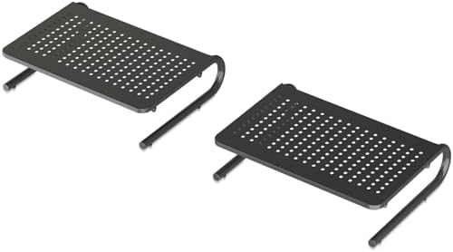 suptek Monitor Stand Riser for Computer,Laptop,Printer, Notebook and All Flat Screen Display with Vented Metal Platform and 4 Inches Height Underneath Storage (MST004-2)