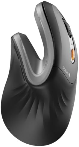 ProtoArc EM11 NL Wireless Ergonomic Vertical Mouse, Rechargeable, Gray