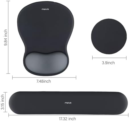 MOSISO Wrist Rest Support for Mouse Pad&Keyboard Set, Slate Gray