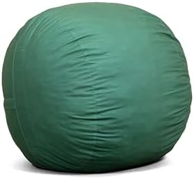 Big Joe Fuf 4Ft Foam Bean Bag Chair with Removable Cover for Kids, Teens, Collegiate Green Velveteen, Durable Woven Polyester, 4 Foot Large Reading and Gaming Seat