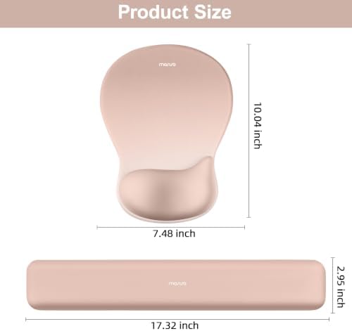 MOSISO Wrist Rest Support for Mouse Pad & Keyboard Set, Nude