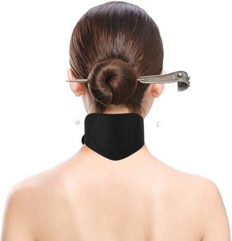 Self Heating Neck Pad Elastic Belt for Office Desk Use Black