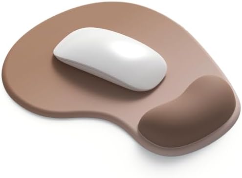 Office Mousepad with Gel Wrist Support - Ergonomic Gaming Desktop Mouse Pad Wrist Rest - Design Gamepad Mat Rubber Base for Laptop Computer -Silicone Non-Slip Special-Textured Surface (04Brown)