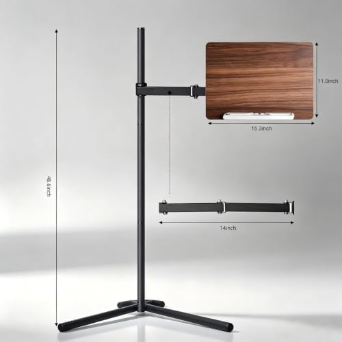 Adjustable Laptop Floor Stand for Bed, Couch, and Standing Desk Use, Large Size (Large)