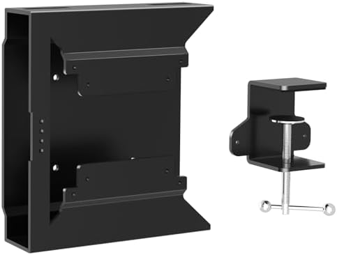 Mini PC VESA Mount for HP with C-Clamp VESA Wall Under Desk or Desk Clamp Mount for EliteDesk 800 805 705, Pro Mini 260, ProDesk 600 405 Mini PC Mounting Bracket for HP Mount to a Monitor Arm