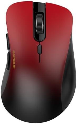 RAPIQUE Bluetooth Wireless Mouse, Dual Bluetooth & 2.4 GHz, Gradient Red