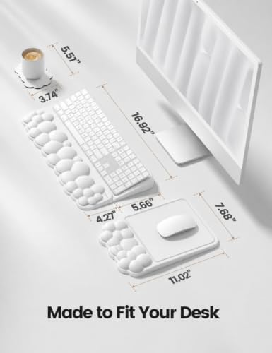 Vaydeer Keyboard Riser and Mouse Pad with Wrist Rest Set, Coaster Included