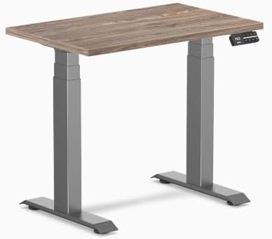 Desky Dual Mini Sit Stand Desk Natural Walnut 32" Space Gray