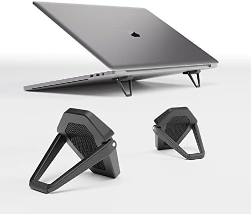 Laptop Stand for Desk, Portable Anti-Slip Keyboard Riser, Zinc Alloy Keyboard Stands, Computer Stand Compatible with MacBook Air/Pro, 10-15.6 Inches Laptops and Keyboards (Black)