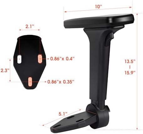 Frassie Height Adjustable Fold Down Chair Armrest Pair