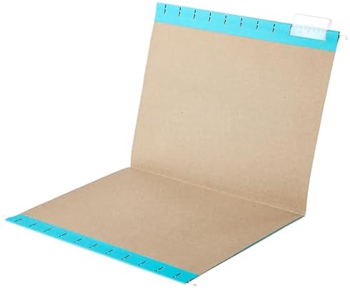Amazon Basics Hanging File Folders with Adjustable Tabs for Document Organization, Letter Size, Aqua, 25-Pack