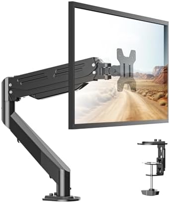 Bracwiser Monitor Mount 17-35 Inch Adjustable Gas Spring Desk Mount Stand Hold up to 24.25lbs with Clamp/Grommet Mounting Base (MD82)