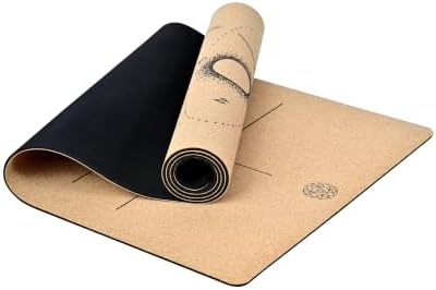 Cork Yoga Mat with Natural Rubber Base, Extra Size, Thickness and Support, Excellent Cushion & Grip, Non-Slip, Non-Toxic, Sweat-Resistant, Sustainable, Eco-friendly Exercise Mat