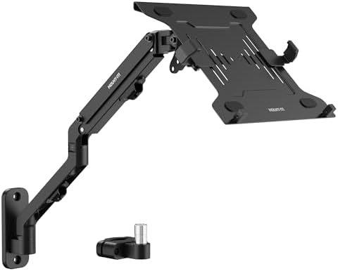 Mount-It! Ergonomic Laptop Arm for Wall or Pole Mounting, Full Motion Adjustments, Versatile Design, Easy Installation