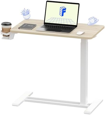 FLEXISPOT H7 28" Pneumatic Height-Adjustable Overbed Table with Wheels