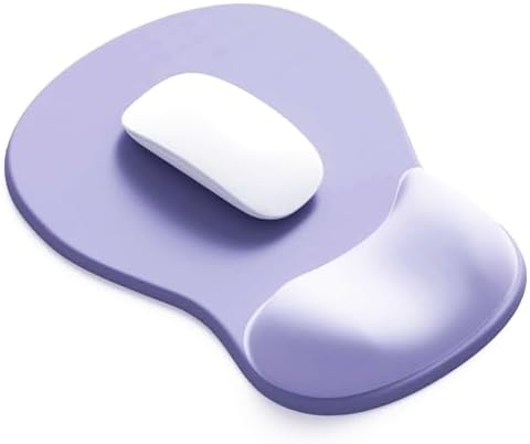 Ergonomic Mouse Pad with Gel Wrist Support, Comfortable Wrist Rest Mousepad with Non-Slip PU Base for Pain Relief, Desk, Home & Office(Purple)