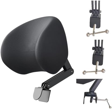 Office Chair Headrest Attachment Universal,Adjustable Height Angle Chair Headrest Attachment,Ergonomic Head Neck Pillow,Soft Headrest Cushion Attachable Headrest for Office Chair Black