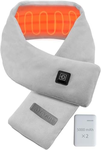 Neck Heating Pad, Electric Heated Scarf with 5000mAh Power Bank, Cordless Neck Warmer for Pain Relief