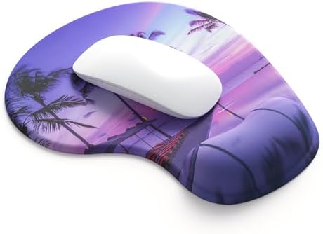 Office Mousepad with Gel Wrist Support - Ergonomic Gaming Desktop Mouse Pad Wrist Rest - Design Gamepad Mat Rubber Base for Laptop Computer -Silicone Non-Slip Special-Textured Surface (15PalmS)