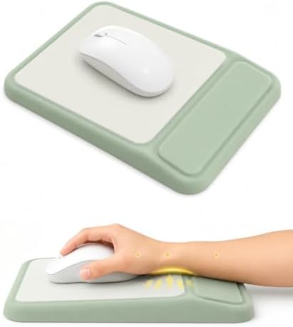 eulps Mouse Pad with Wrist Rest, Ergonomic Memory Foam Mousepad with Soft Wrist Support, Non-Slip PU Base, Smooth Surface for Office, Pain Relief for Laptop & Gaming (Sage Green)