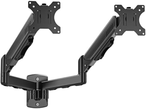 MOUNTUP Dual Monitor Wall Mount for 2 Max 32 Inch Computer Screen, Fully Adjustable Double Monitor Arm, Wall Mounted Monitor Holder Support 4.4-19.8lbs Display, VESA Bracket 75x75, 100x100