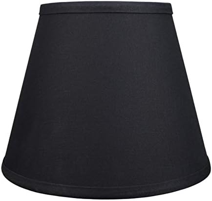 FenchelShades.com Lampshade 6" Top Diameter x 10" Bottom Diameter x 8" Slant Height 6x10x8" with Spider Attachment Diameter 0.4 Inch for Lamps with a Harp (Black)