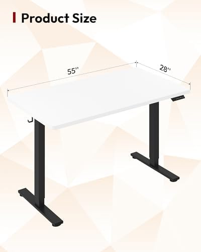 SANODESK One-Piece 1'' Thick Height Adjustable Standing Desk 55''x28''
