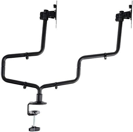 Allsop Dual Monitor Desk Mount Kit, Full Motion arms with Clamp On Mounting Base, Holds Two Computer Screens