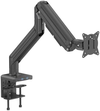 Redragon GMK916 Ultrawide Monitor Mount with USB - Gas Spring Adjustable Arms with VESA 75/100mm, 15-49 Inch Screen Compatibility, C Clamp & Grommet Base, Cable Management, 44lbs Load Capacity