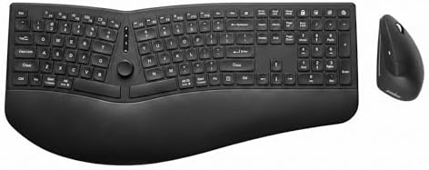 Perixx Periduo-614US, Wireless Quiet Ergonomic Keyboard and Vertical Mouse Combo - Adjustable Palm Rest - Laptop X Type Scissor Keys - Rechargeable Feature - US English