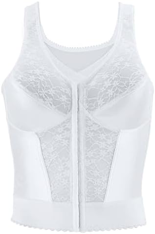 Exquisite Form 5107565 Fully Slimming Wireless Back & Posture Support Longline Bra with Front Closure & Lace