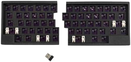 YMDK WHKB Wireless Split Mechanical Keyboard, 2.4G Ergonomic Split Hot Swap Keyboard, Programmable Vial Gaming Keyboard Kit