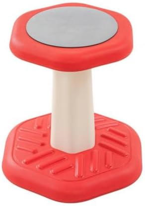 Active-Sitting Balance Stool Broad Textured Base, Balance Stool with Padded Cushion, for Classrooms, Red