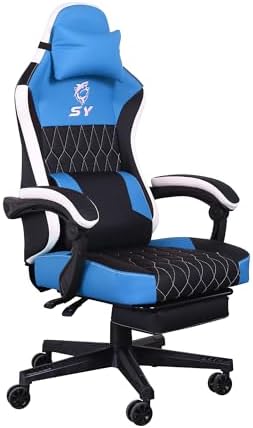 Gaming Chair,Video Game Chair with Footrest and Massage Lumbar Support