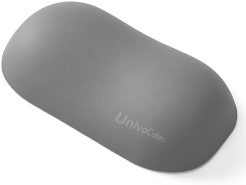UnivoColors Design-Wave Wrist Rest, Artificial Sheepskin+Memory Foam+Ergonomic+Anti-Slip Gel, Resilience Support During Work and Gaming,Mouse Accessory,Grey