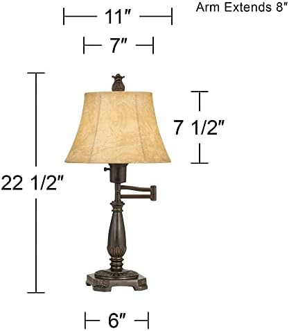 Andrea 22 1/2" High Desk Lamp Adjustable Swing Arm Bronze Brown Natural