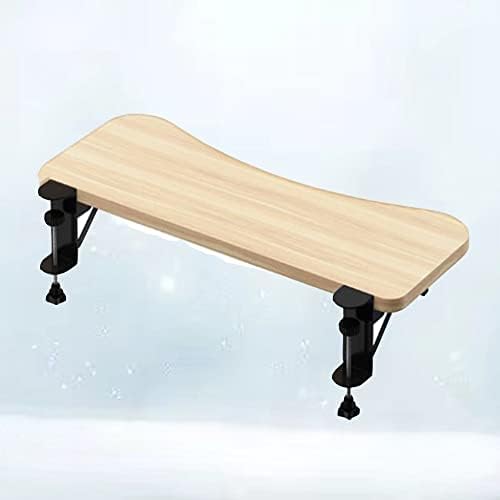 Ergonomic Keyboard Drawer Shelf, Clamp-On Table Keyboard Tray, Collapsible White/Black Desk Extender, Foldable Wrist Rest Armrest Platform (Walnut 65 * 25cm/26 * 10inch)